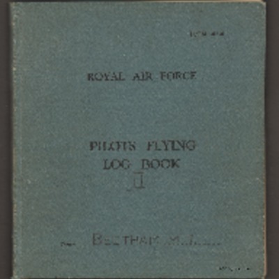 Michael James Beetham’s pilots flying log book. Two